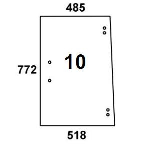 Seitenscheibe hinten für Case/Steyr (1-34-371-004)