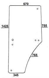 Türscheibe links passend für Kabinen Serie 6000 John Deere