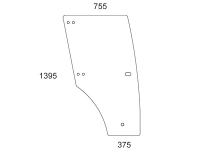 Türscheibe re. für John Deere (ER200584)