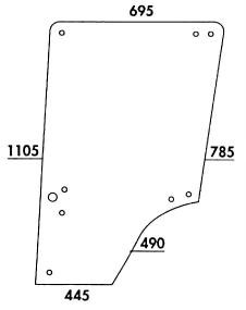 Türscheibe oben links/rechts für John Deere MC-1/CC2