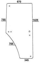 Türscheibe rechts für Kabinen Serie 6000; John Deere