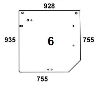 Heckscheibe für Ares Claas / Renault (7700048325)