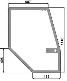 Türscheibe links für Maxxum- Kabinen (133 0931C2)