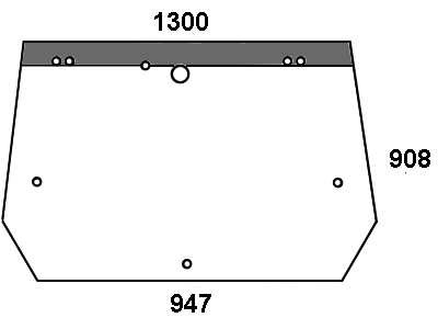 Heckscheibe für Case, Steyr (82016997)