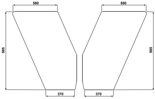 Türscheibe links klar und getönt für New Holland (511 7682)