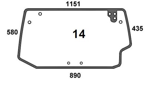 Heckscheibe für Deutz Agroton K-Serie 0.012.1438.0/30