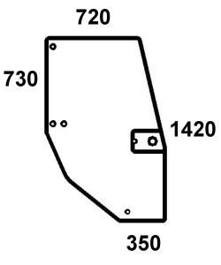Türscheibe rechts für Case IH Kabine LP