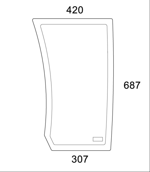 Frontscheibe unten links für DeutzAgrotron (0.012.1435.0/10)
