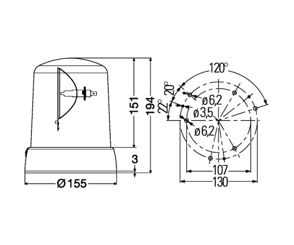 HELLA Kennleuchte KL 7000 F 230V