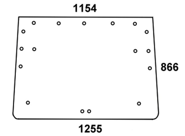 Heckscheibe für Renault, Claas (7700005509, 7700017671)