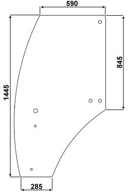 Türscheibe links für Kabinen 5000; für John Deere - R 198624