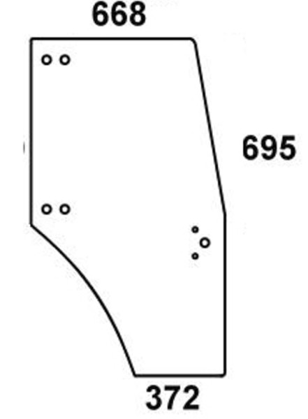 Türscheibe rechts für Deutz Kabine Agroplus, Agrofarm