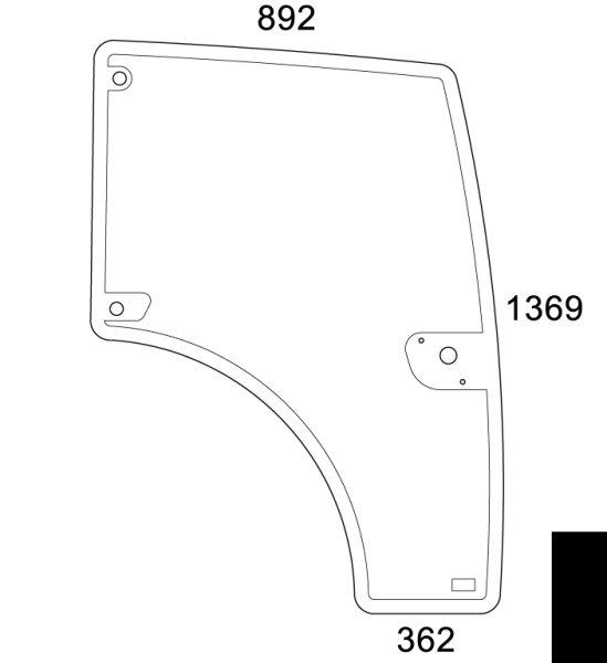 Türscheibe rechts für Deutz (0.015.0354.0/10)