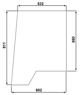 Türscheibe passend für Kabine Combi Cab S40, Case/Steyr