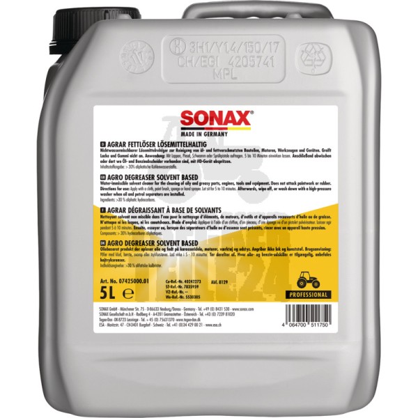 SONAX AGRAR Fettlöser lösemittelhaltig