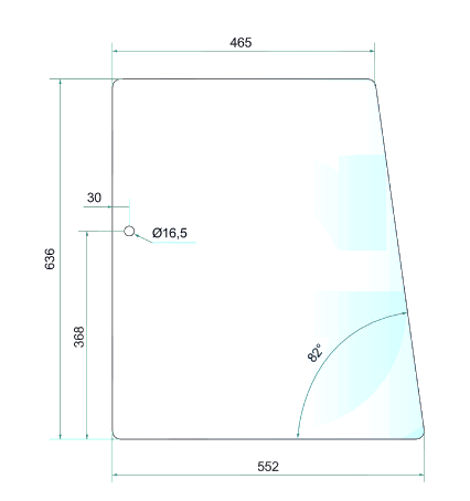 Seitenscheibe links/rechts für Case/Steyr (3223776R1)