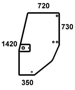 Türscheibe links für Case IH Kabine LP