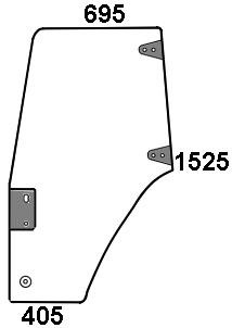Türscheibe rechts für Case, Steyr, New Holland (8201 9225)