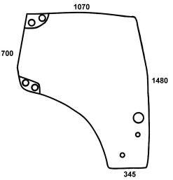 Türscheibe rechts passend für Case / Steyr / New Holland