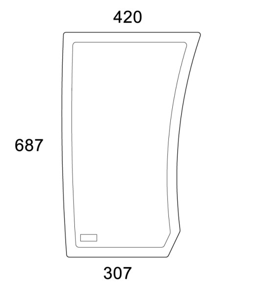 Frontscheibe unten rechts f. Deutz Agrotron (0.012.1434.0/10