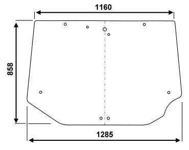 Heckscheibe für Case / New Holland / Steyr (284 947 A2)