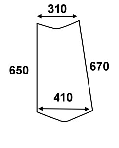 Eckscheibe hinten rechts für Case IH Kabine XL