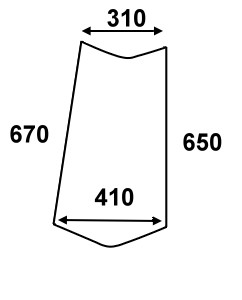 Eckscheibe hinten links für Case IH Kabine XL