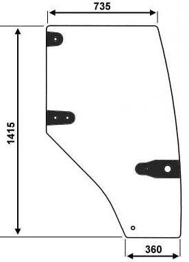 Türscheibe rechts für Case / Steyr (192 004 A4)