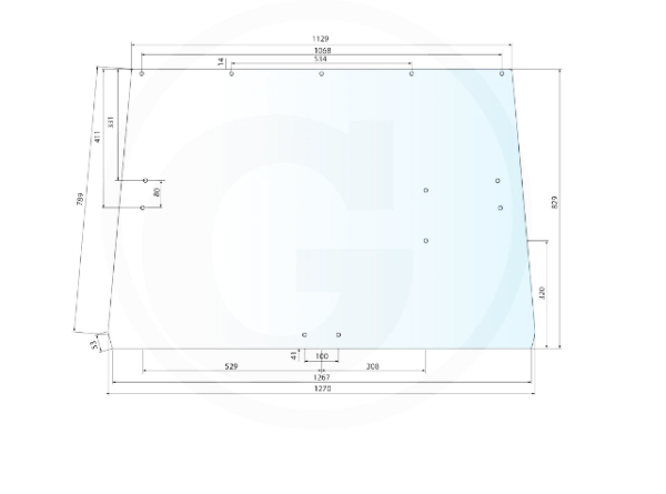 Heckscheibe für John Deere Kabinen SG-2 (L36606)