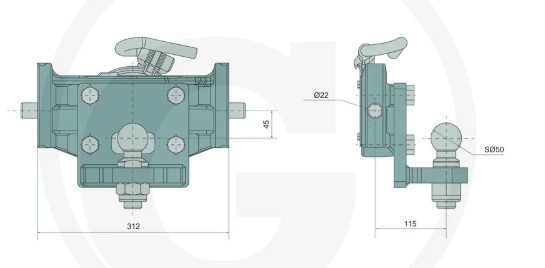 Anhaengekupplung 312mm K50